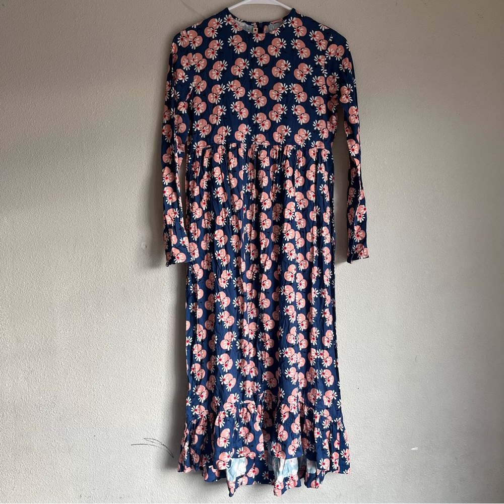 Marni Dress Sz 12 (US 8) Long Sleeve Floral Babydoll